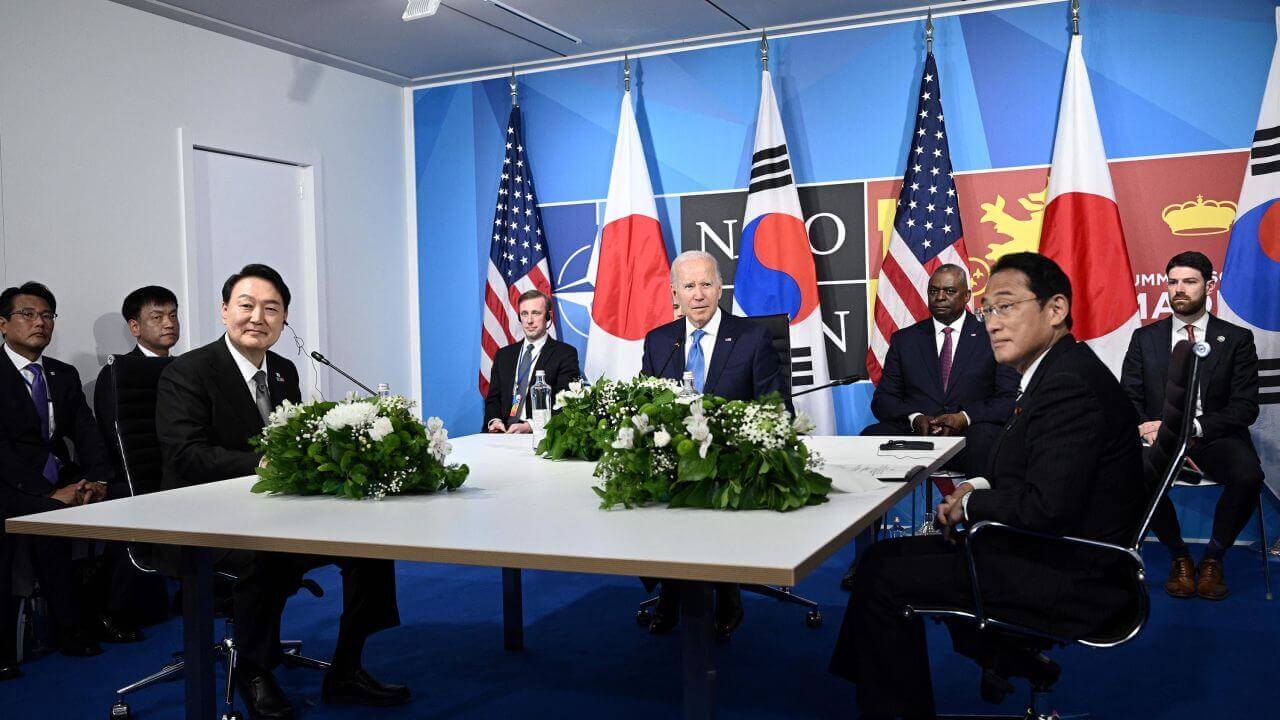 JAPAN SOUTH KOREA U.S. summit at camp DAVID