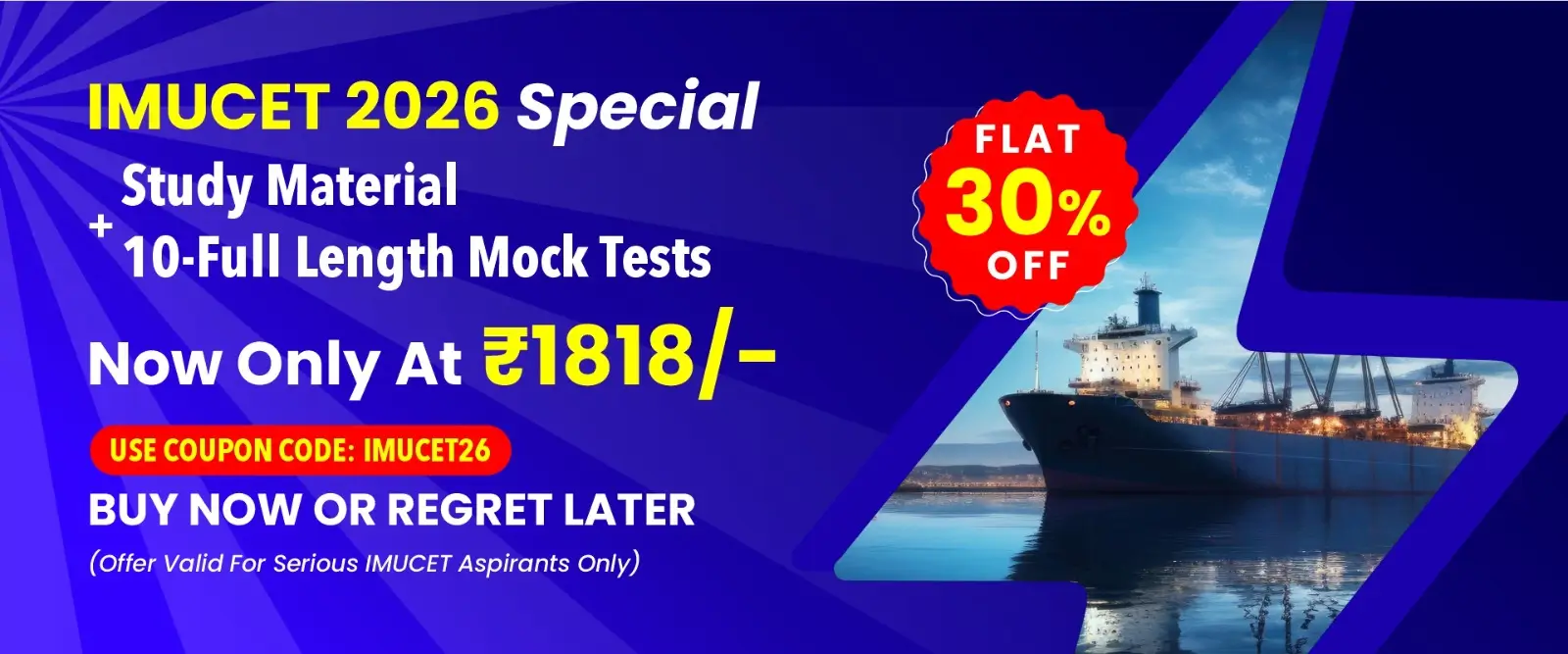 Crack IMUCET 2026 – Study Material + 10 Mock Tests Series