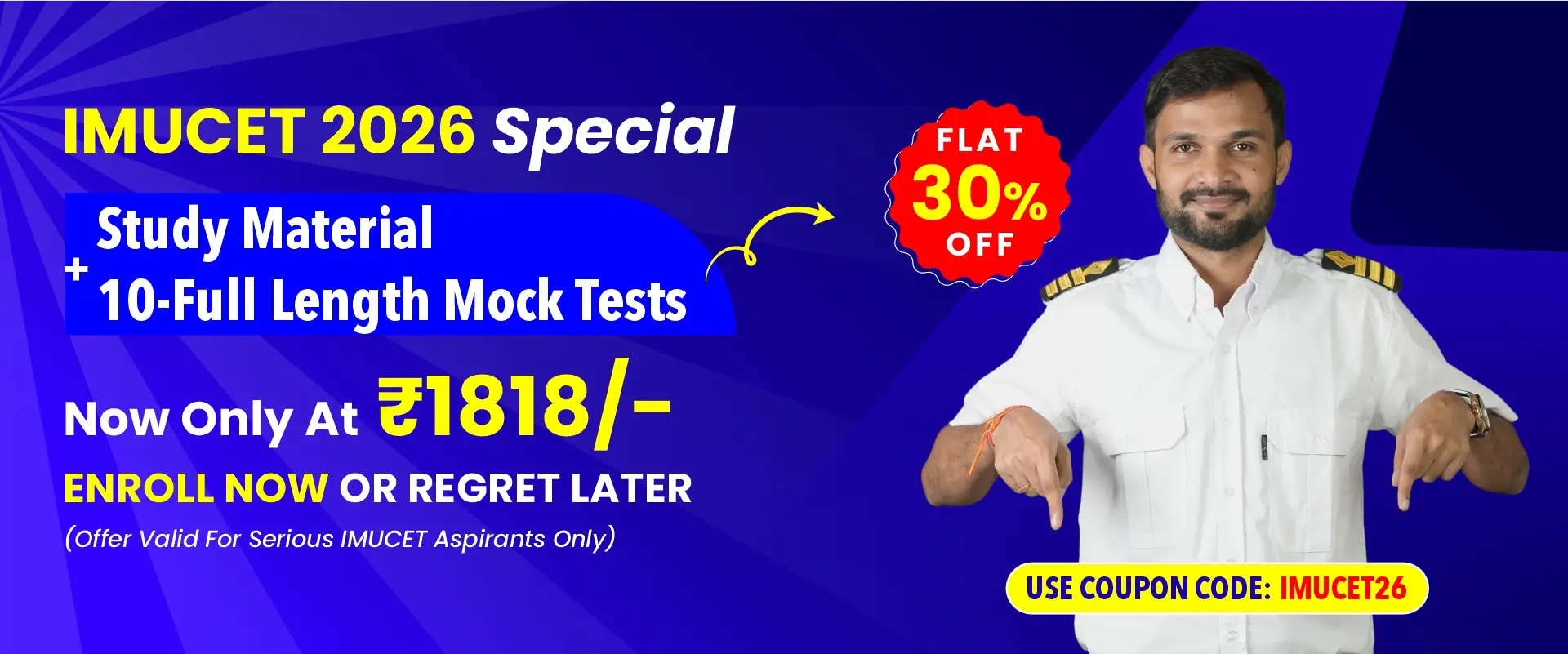 Crack IMUCET 2026 – Study Material + 10 Mock Tests Series